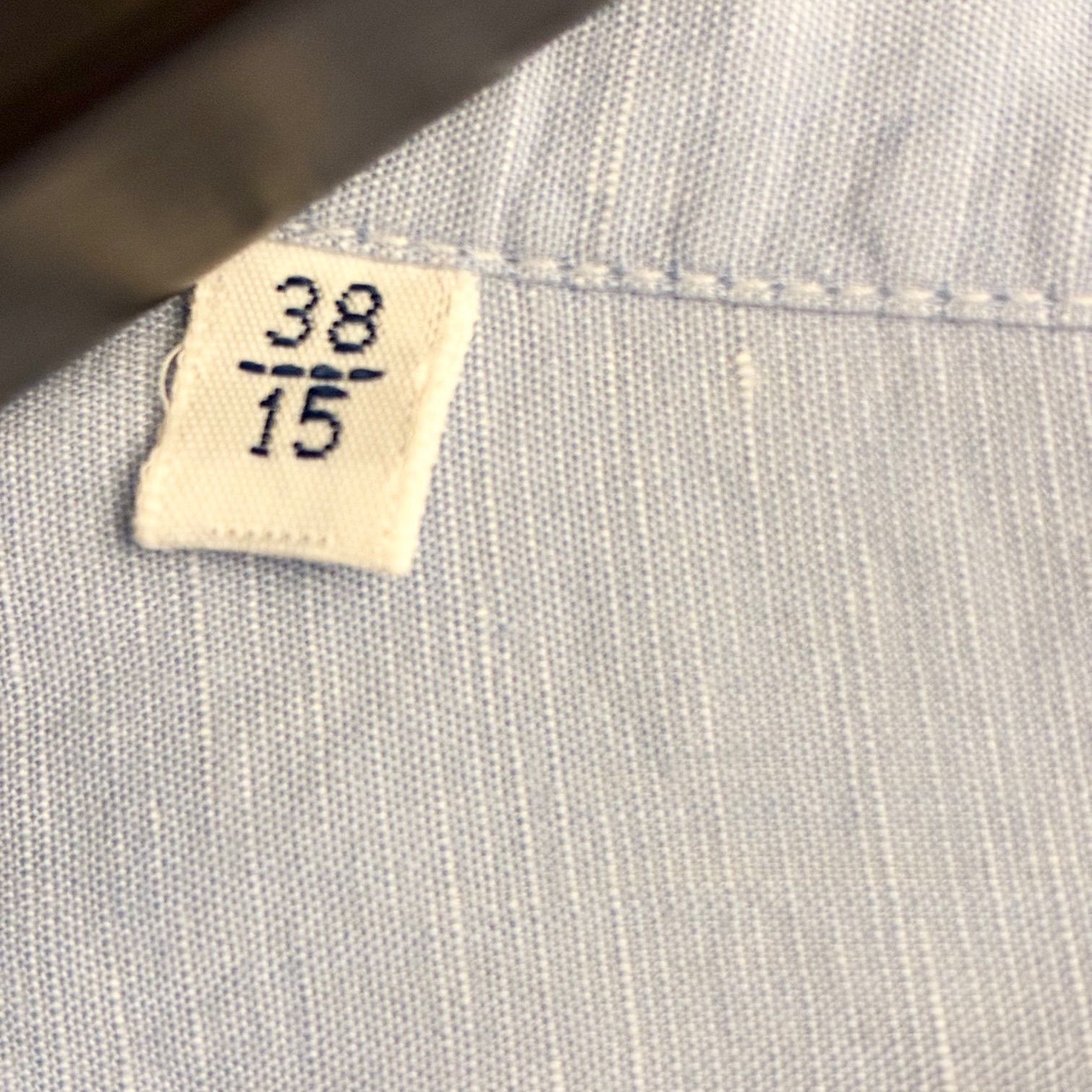MADE IN ITALY製 BARBA 長袖コットンリネンシャツ サックスブルー 38 