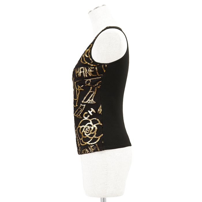CHANEL オレンジロゴフリルタンクトップ 34 中古・古着通販】CHANEL (シャネル) ココビーチ タンクトップ オレンジ