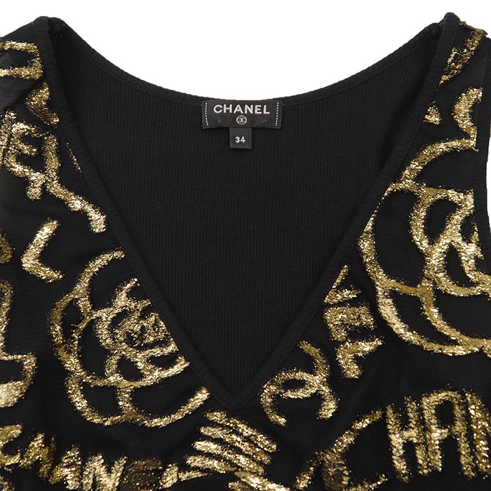 シャネル　カメリア　タンクトップ　40 新品同様】CHANEL シャネル タンクトップ 34 レディース P61889 ロゴ