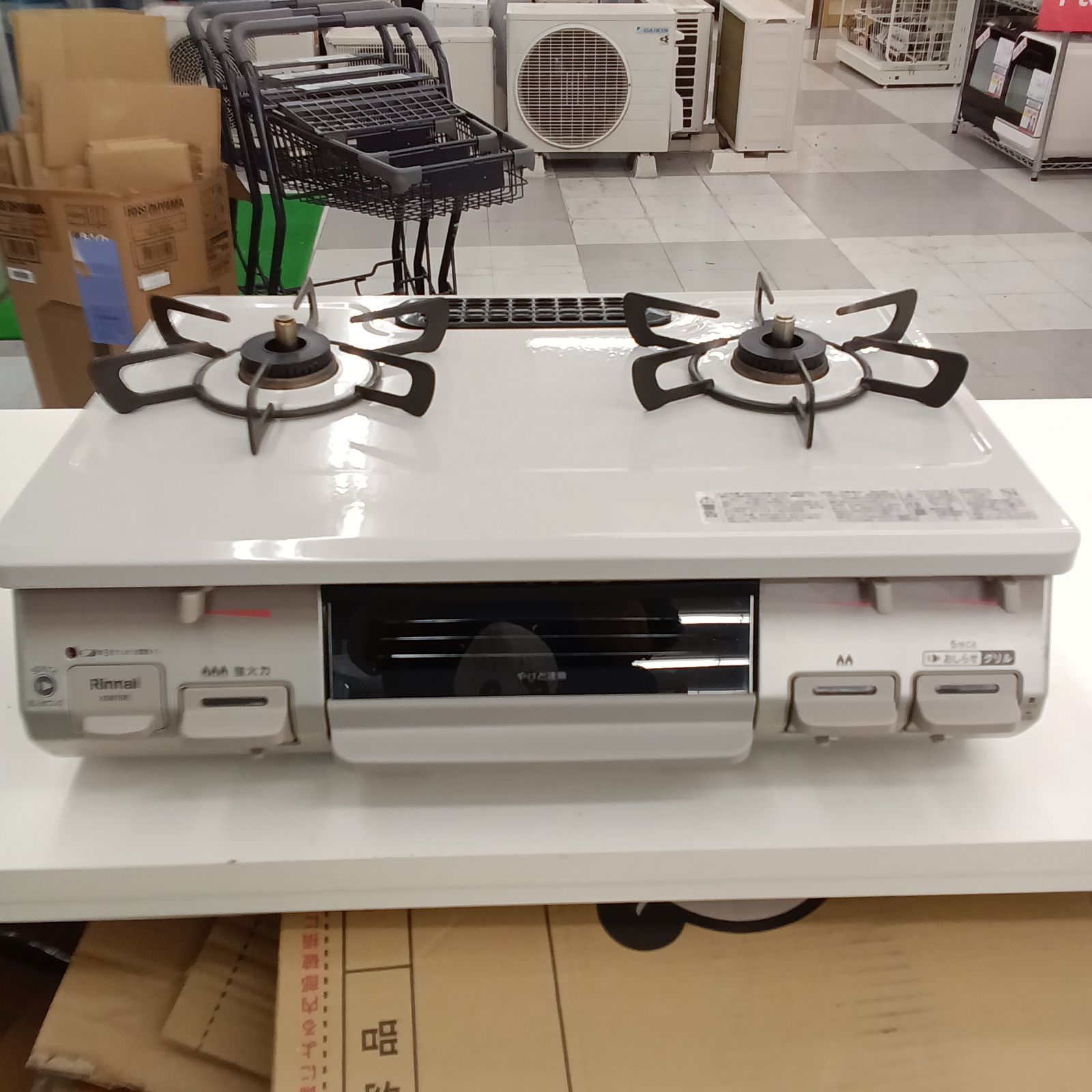 ★リユースのサカイ千葉中央店★  Rinnai 都市ガステーブル  22年製 動作確認／クリーニング済み TC4385　　SAKAI家電 ☆リユースのサカイ千葉中央店☆ Rinnai ガステーブル KG67BE 22年製