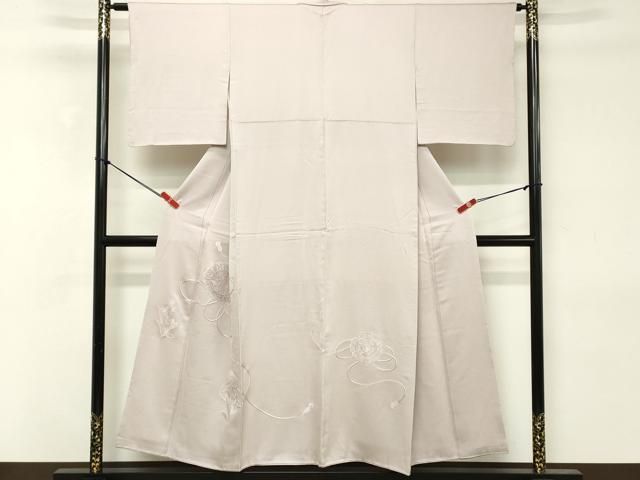 平和屋着物▽訪問着　単衣　総刺繍　中国三大刺繍　スワトウ刺繍　汕頭刺繍　流水花丸文　正絹　逸品　AABG8625ck 平和屋着物□中国三大刺繍 スワトウ刺繍 汕頭刺繍 総刺繍 色留訪問着