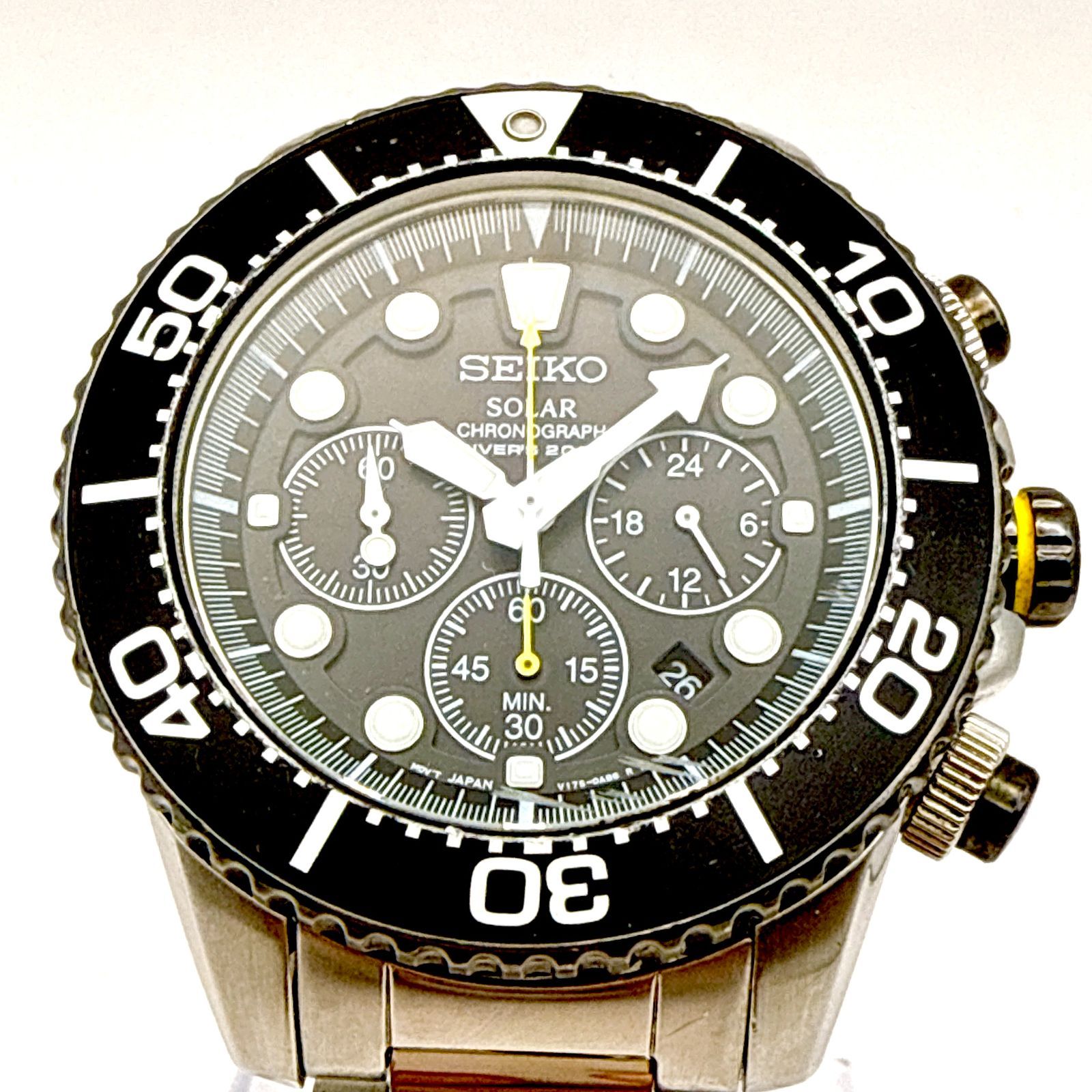 B145【美品】 SEIKO セイコー V175-0AD0 ダイバーズ クロノグラフ 