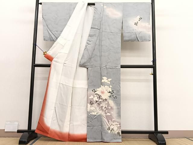 平和屋着物●訪問着　墨流し文様　暈し染め　正絹　逸品　AABH0808fy 平和屋着物○訪問着 墨流し文様 暈し染め 正絹 逸品 AABH0808fyの通販