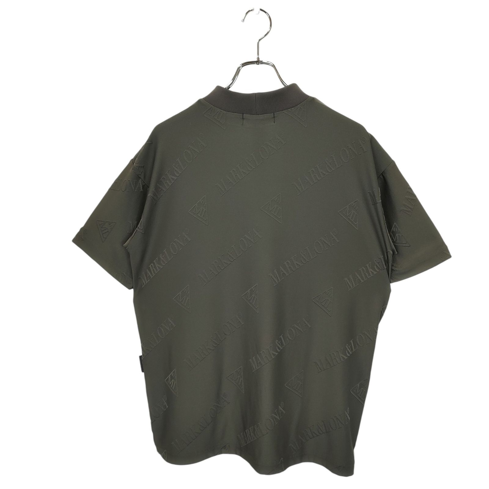 美品 MARK &amp; LONA マーク＆ロナ CODE COLLECTION ロゴ バックカット 半袖 モックネック ベロアカットソー MCW-3C-AA50 38 ブラック レディース 古着 中古 USED MARK&LONA マークアンドロナ ゴルフ 24SS CODE COLLECTION 半袖 モック