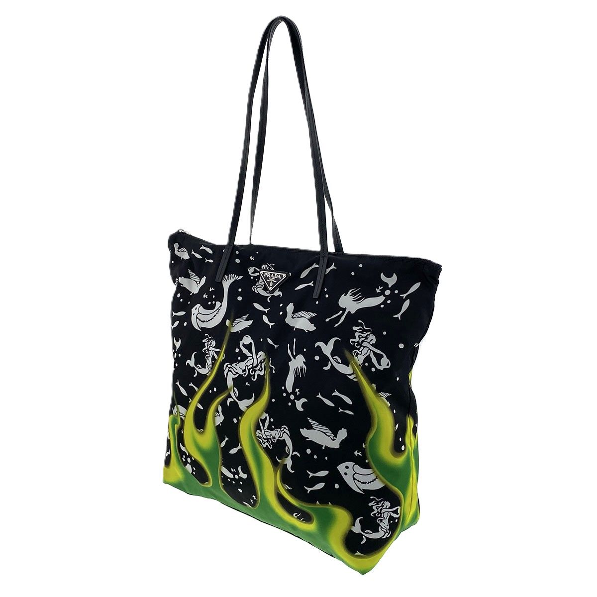 PRADA プラダ ナイロン トート 人魚プリント ファイヤーパターン 