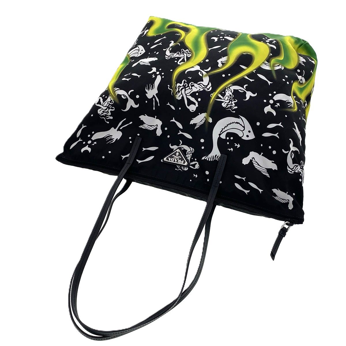 PRADA プラダ ナイロン トート 人魚プリント ファイヤーパターン 