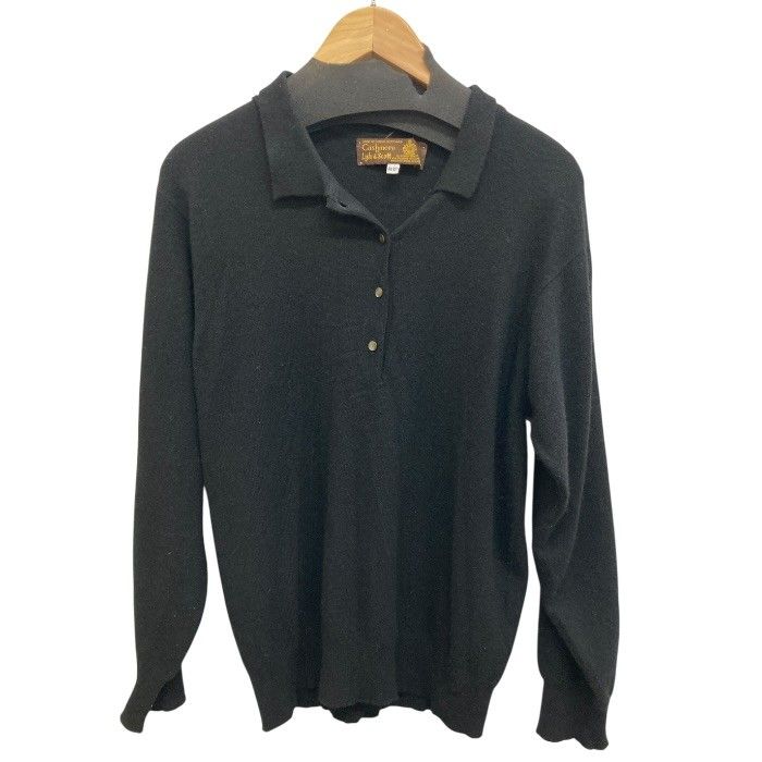 LYLE＆SCOTT ライルアンドスコット/カシミヤ100％/ニット カットソー/ニットシャツ/ブラック/メンズ/FB4211