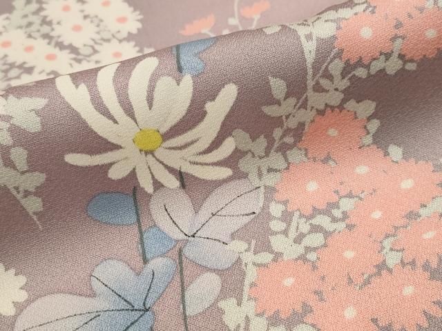 平和屋着物□上質な小紋 手描き 草花文 正絹 逸品 AABI6553st - メルカリ