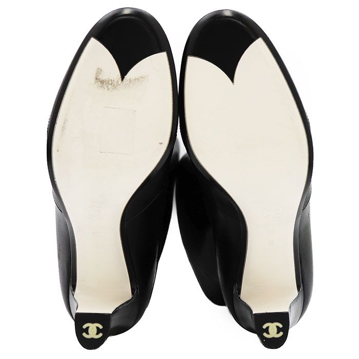美品】CHANEL シャネル ブーツ レザー x エナメル サイズ 37