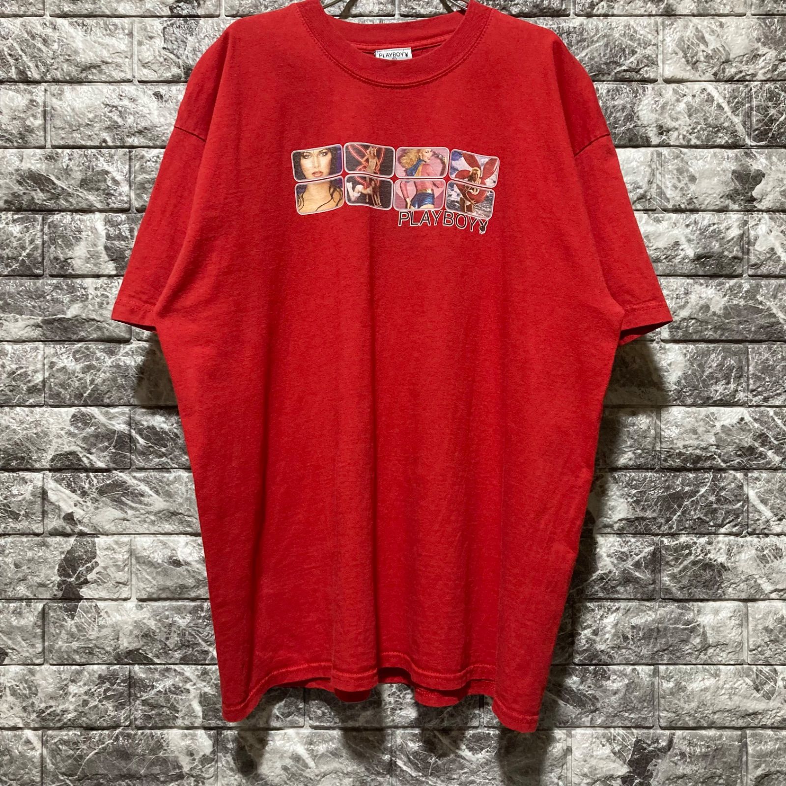 PLAYBOY Tシャツ USA製 プレイボーイ 90s XL RED 赤 ヴィンテージ-M/G