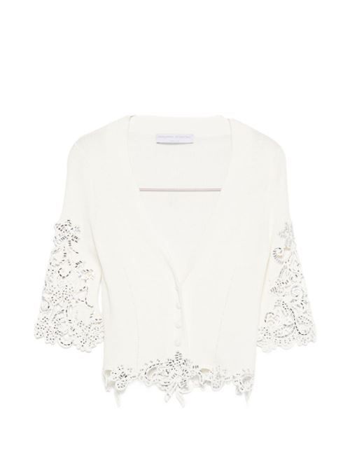 ERMANNO SCERVINO 刺繍入りコットンカーディガン 送料無料