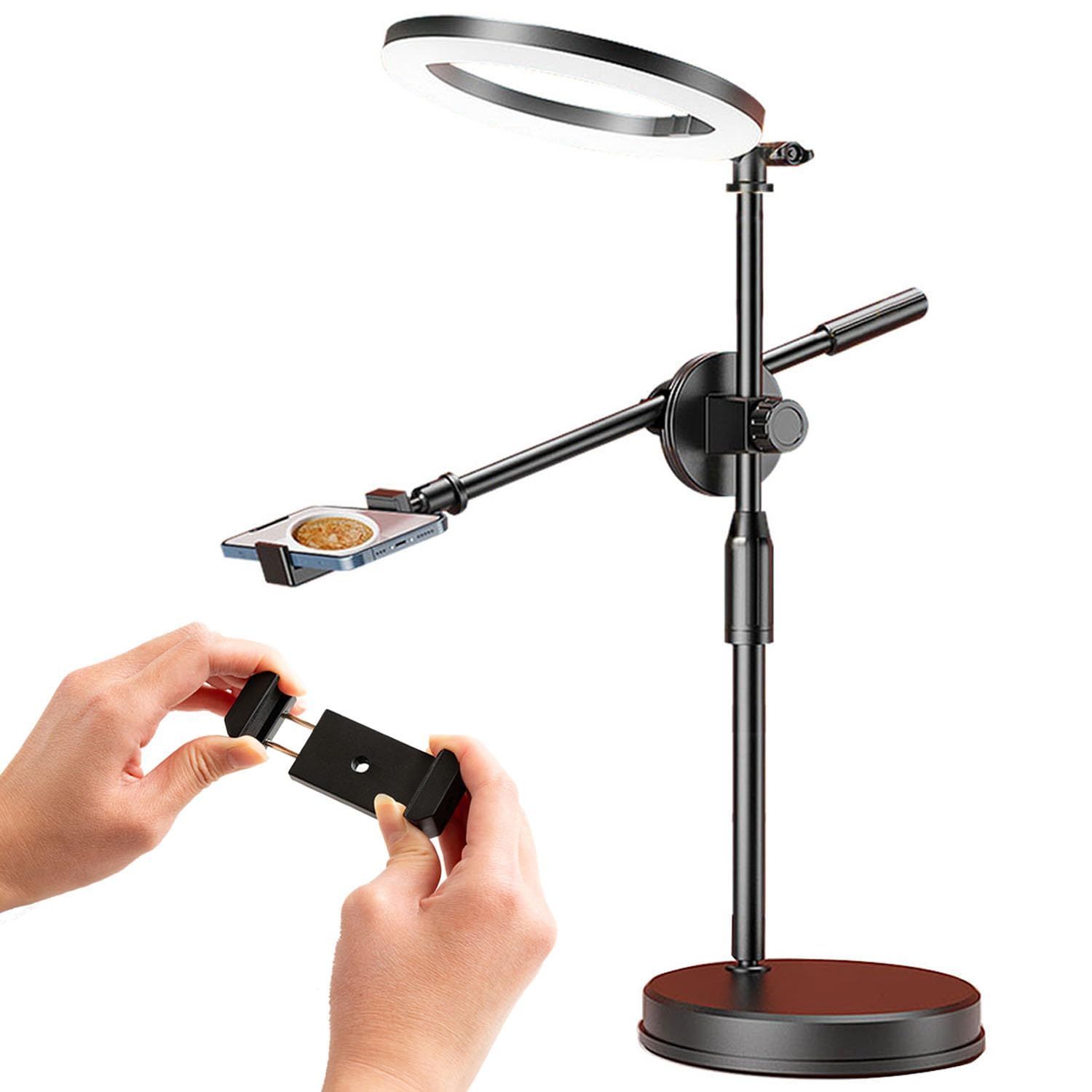 lapset 【雑誌掲載モデル】 スマホスタンド 俯瞰撮影 LED ライト付き 新スマホホルダー ロングタイプ