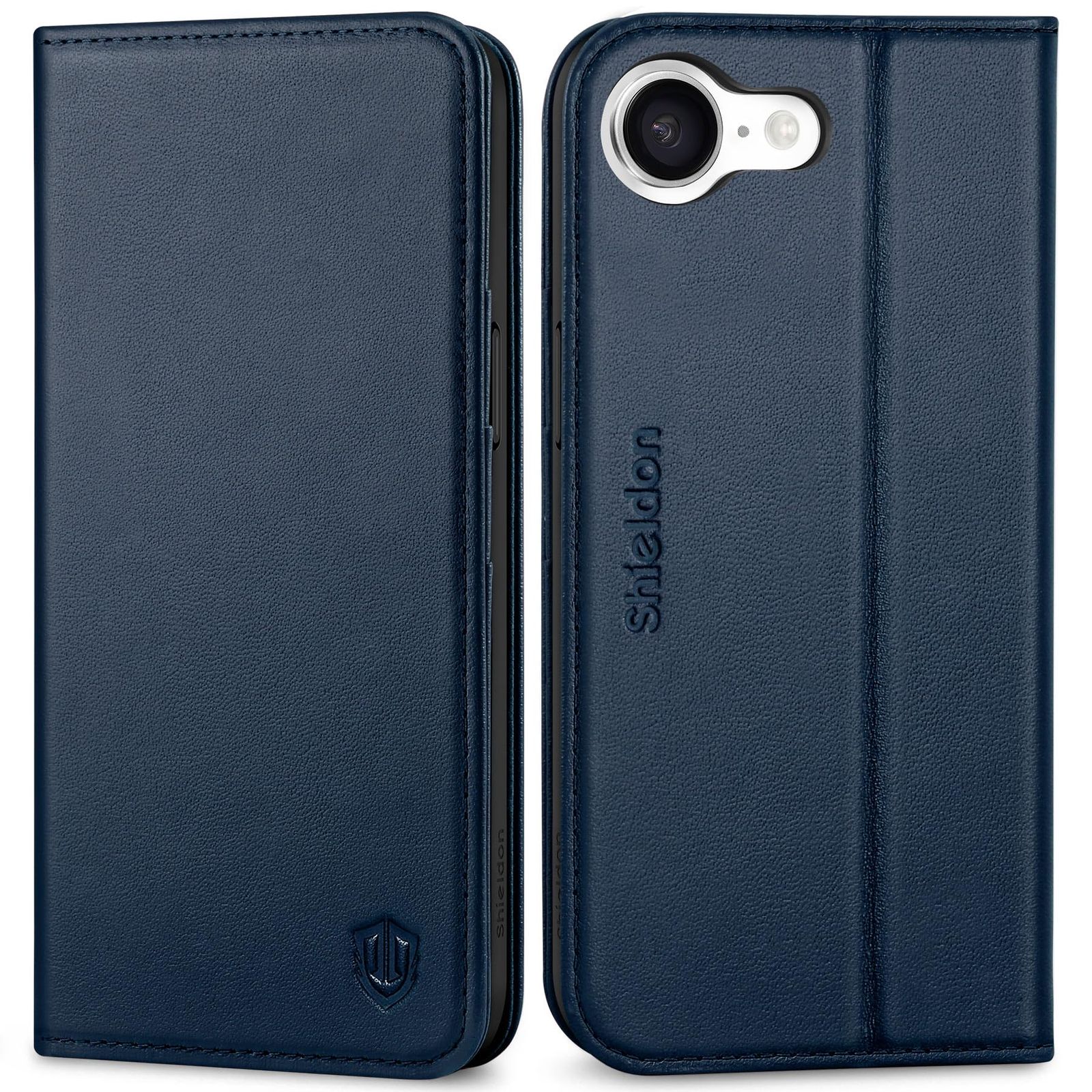 SHIELDON iPhone 17e対応ケース iPhone 16e用 カバー 本革 手帳型 衝撃吸収 TPU素材 カード収納 横置きスタンド機能 マグネット内蔵 [RFIDブロッキング] 全面保護 あいふぉん17e/16e 対応スマホケース 2026年発売