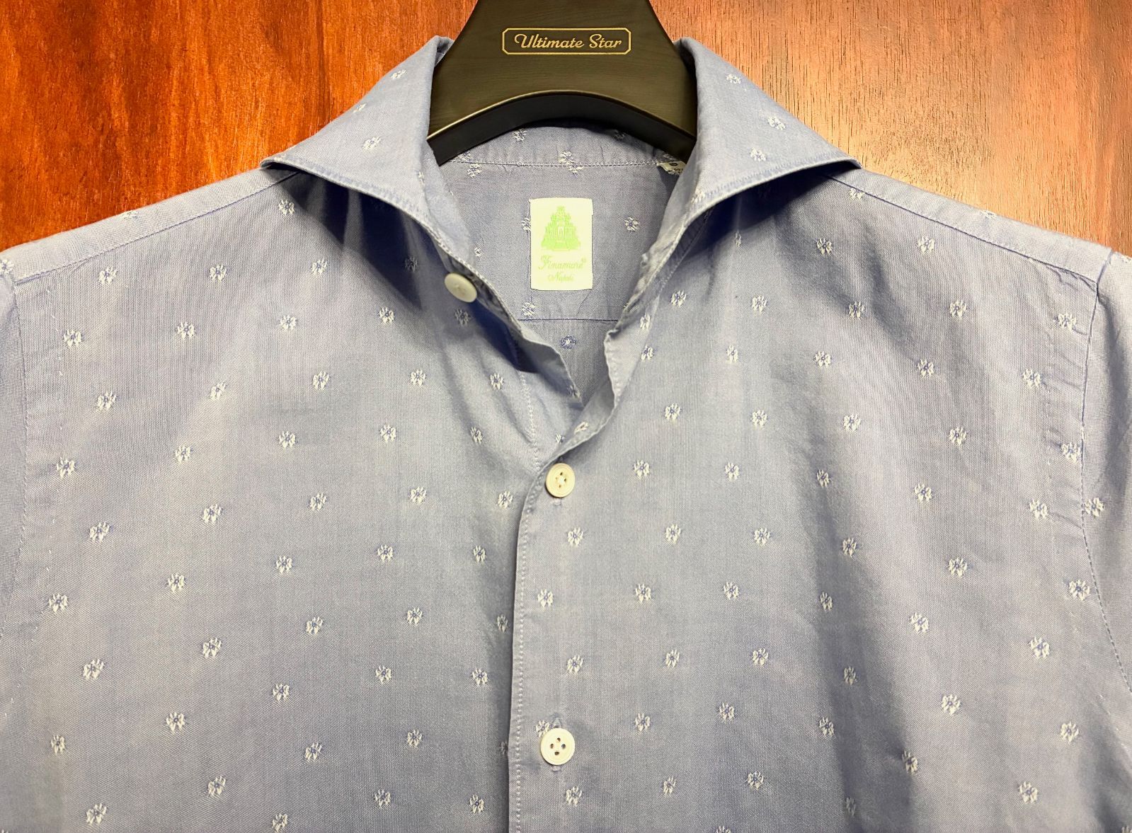 BARNEYS NEWYORK 取り扱い】 MADE IN ITALY製 Finamore 小紋柄 長袖 BARNEYS NEWYORK 取り扱い】 MADE IN ITALY製 Finamore 小紋柄 長袖