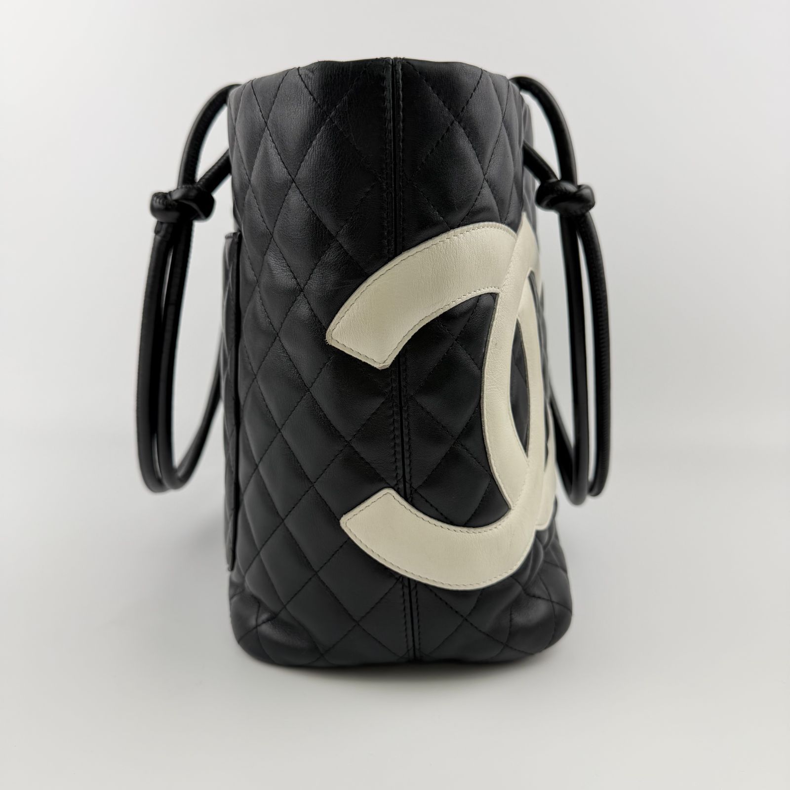 シャネル CHANEL 9番台 カンボンライン ココマーク ショルダーバッグ【中古】 CAMBON シャネル ショルダーバッグ カンボンライン ブラック ピンク