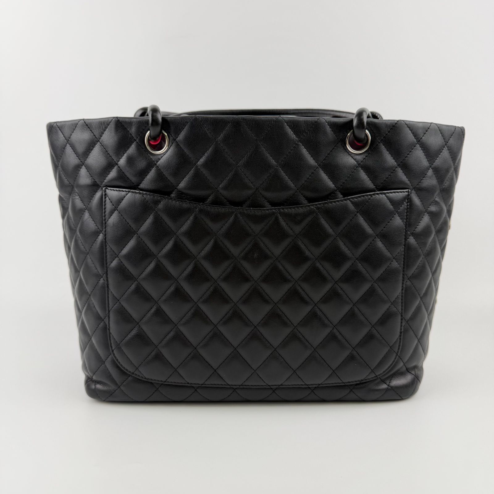 シャネル CHANEL 9番台 カンボンライン ココマーク ショルダーバッグ【中古】 CAMBON シャネル ショルダーバッグ カンボンライン ブラック ピンク