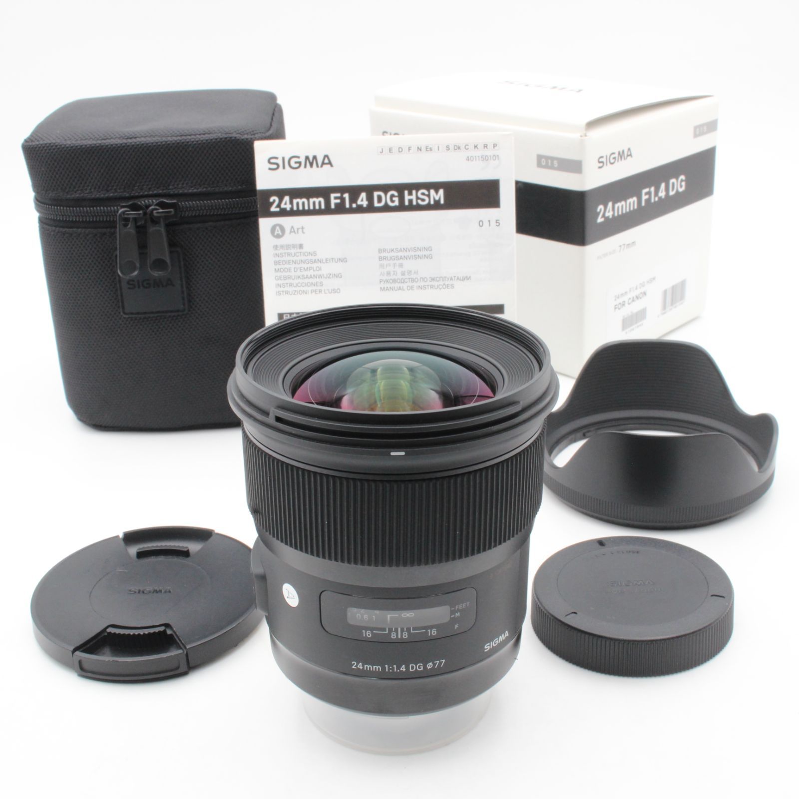 極美品】 SIGMA シグマ 24mm f1.4 DG HSM Art キヤノン用 元箱 付属品 