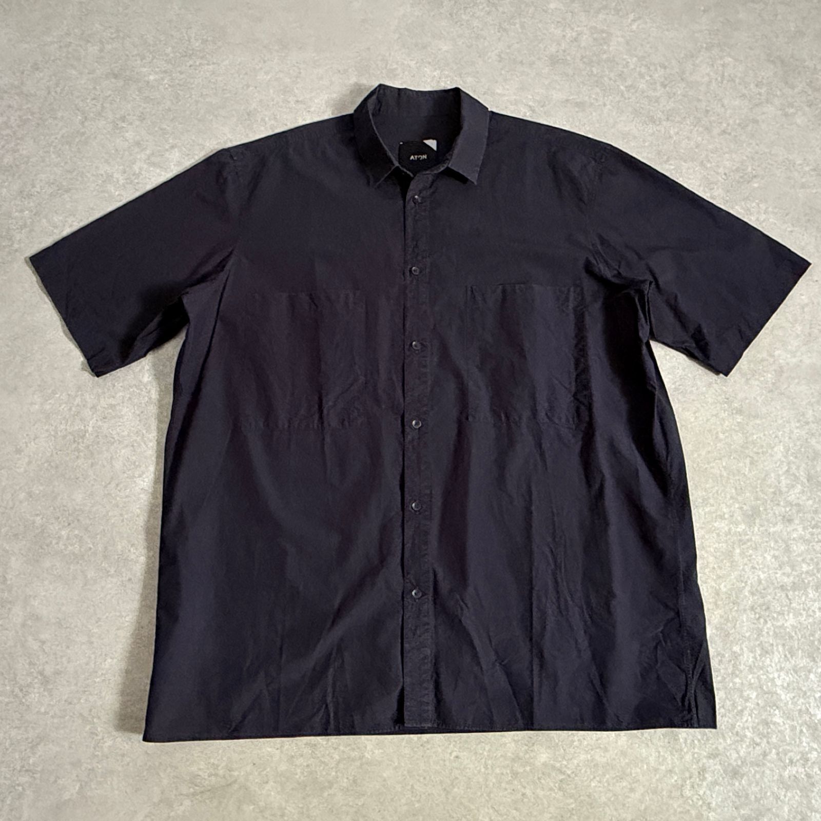 ATON SQUARE COTTON S/S SHIRTS スクエアコットン シャツ 半袖