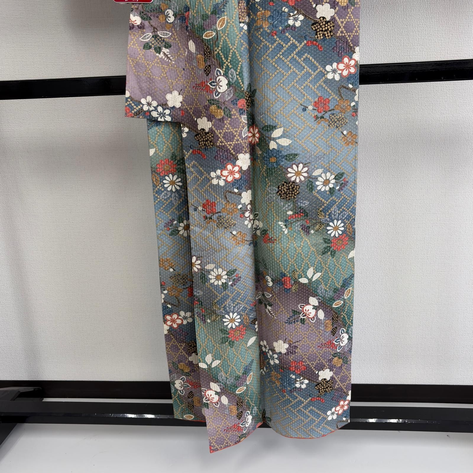 小紋 正絹 スモールサイズ 膨れ織 美しい染め 袷 着物 MK-7527 - メルカリ