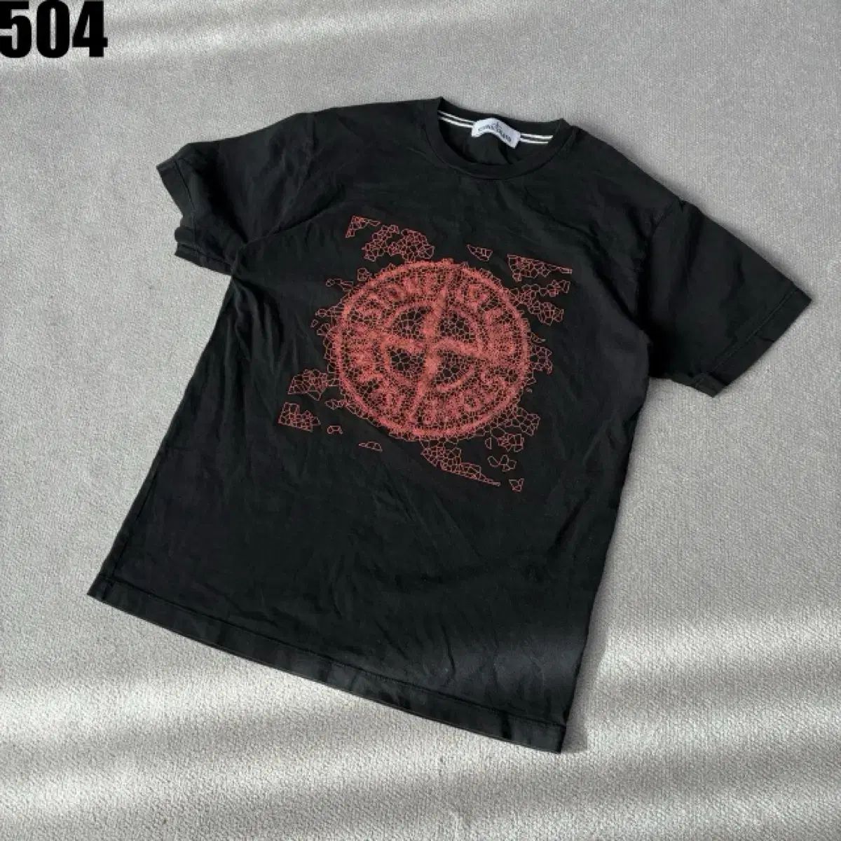 STONE ISLAND ストーンアイランド ブラック ロゴ 半袖 Tシャツ-価格