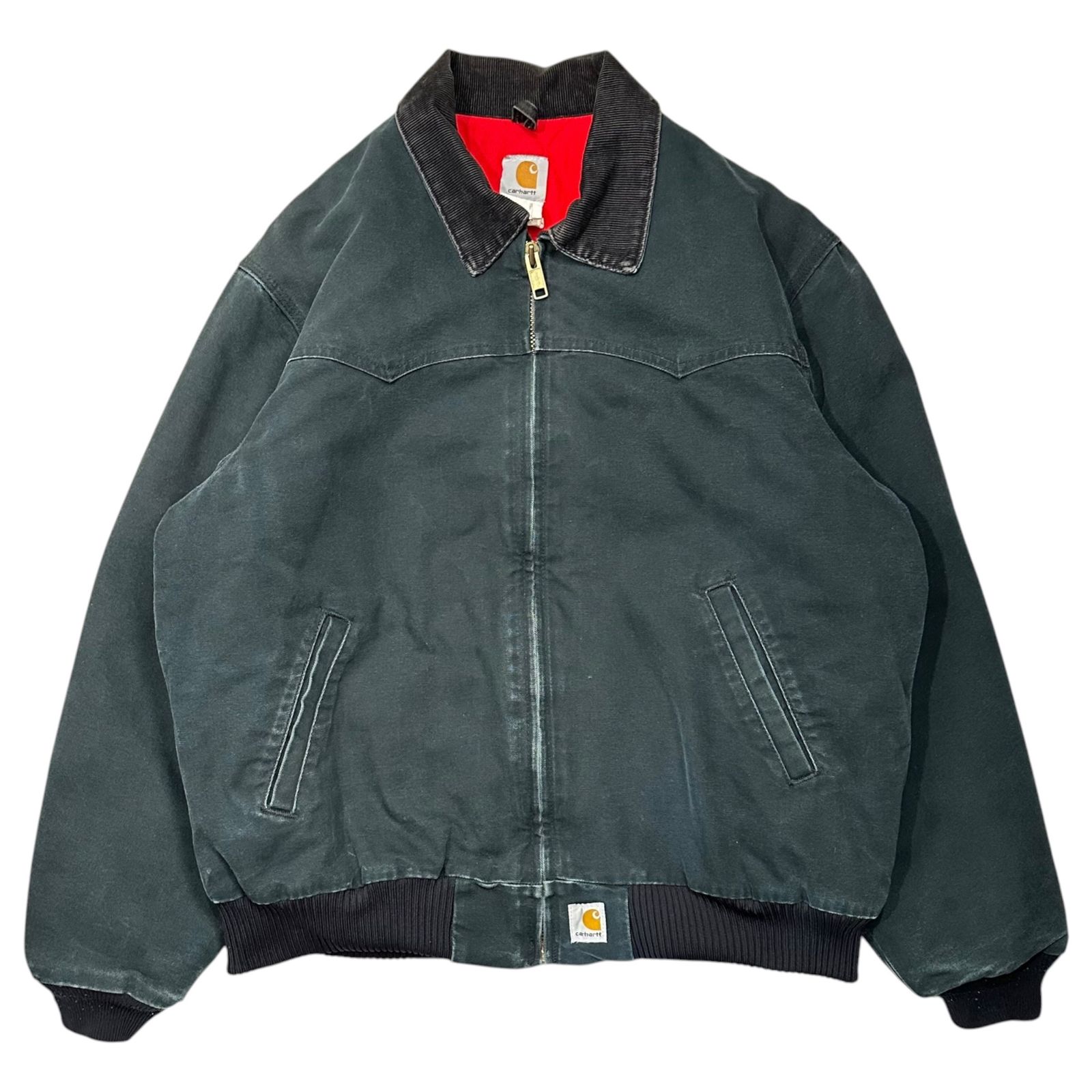 カーハート　サンタフェジャケット　J13 Carhartt J13BLK Duck Santa Fe Quilt Flannel Lined Black Jacket
