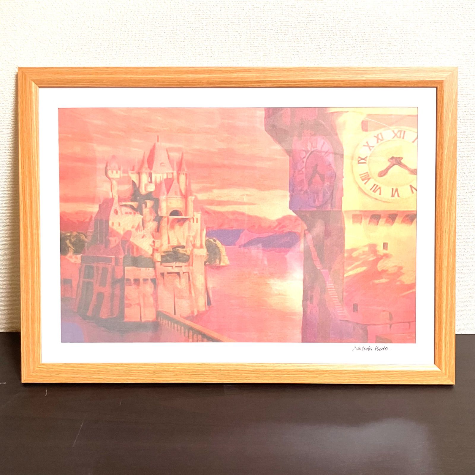 ジブリアート12 ルパン三世　カリオストロの城より「カリオストロ城」額装品　額縁寸法45㎝×33㎝
