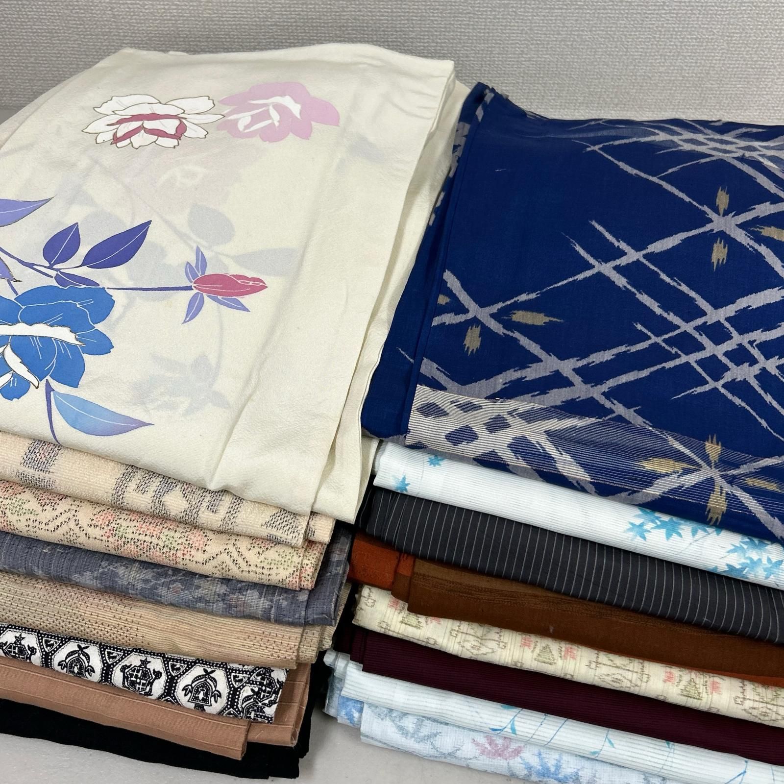 単衣 夏着物 16着 まとめ売り リメイク材料 Y-211