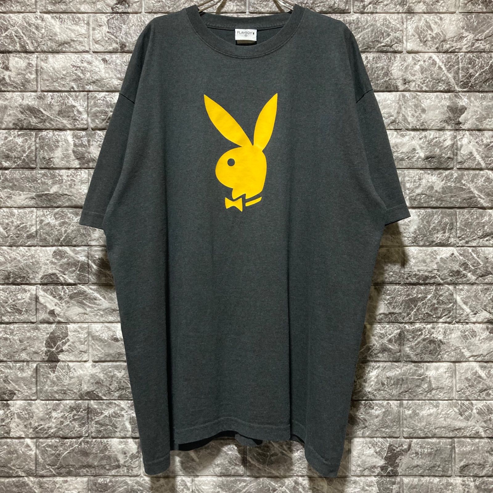 PLAYBOY Tシャツ USA製 プレイボーイ 90s XL チャコールグレー グレー