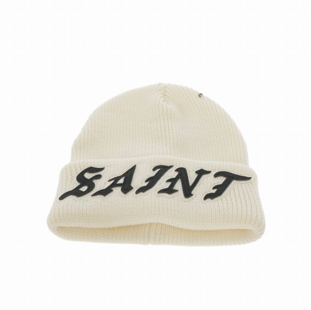 セントマイケル SAINTMICHAEL 26SS SAINT KNIT CAP ニットキャップ ビーニー 帽子 OS ホワイト 白 SM-MK8-0000-086