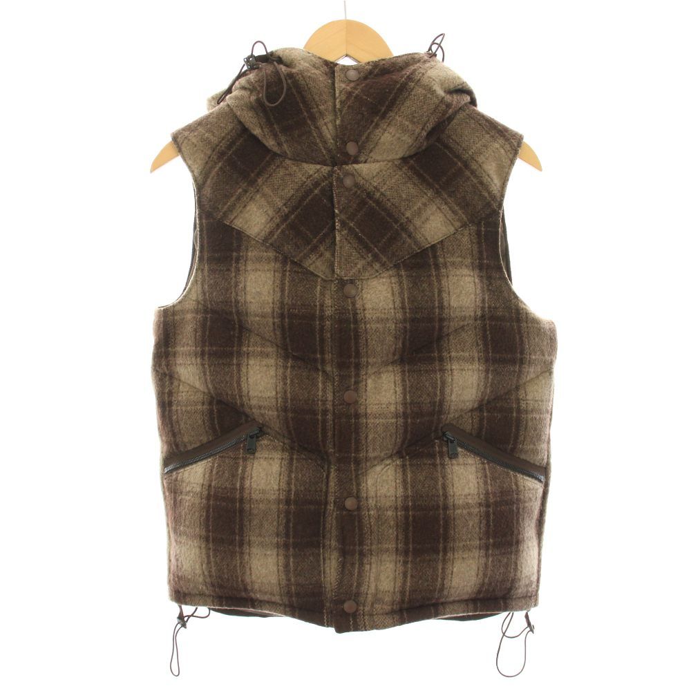 ノンネイティブ nonnative マウンテニアフーデッドダウンベスト MOUNTAINEER HOODED DOWN VEST アウター フード チェック柄 1 茶 ブラウン NN-V1804 /YT