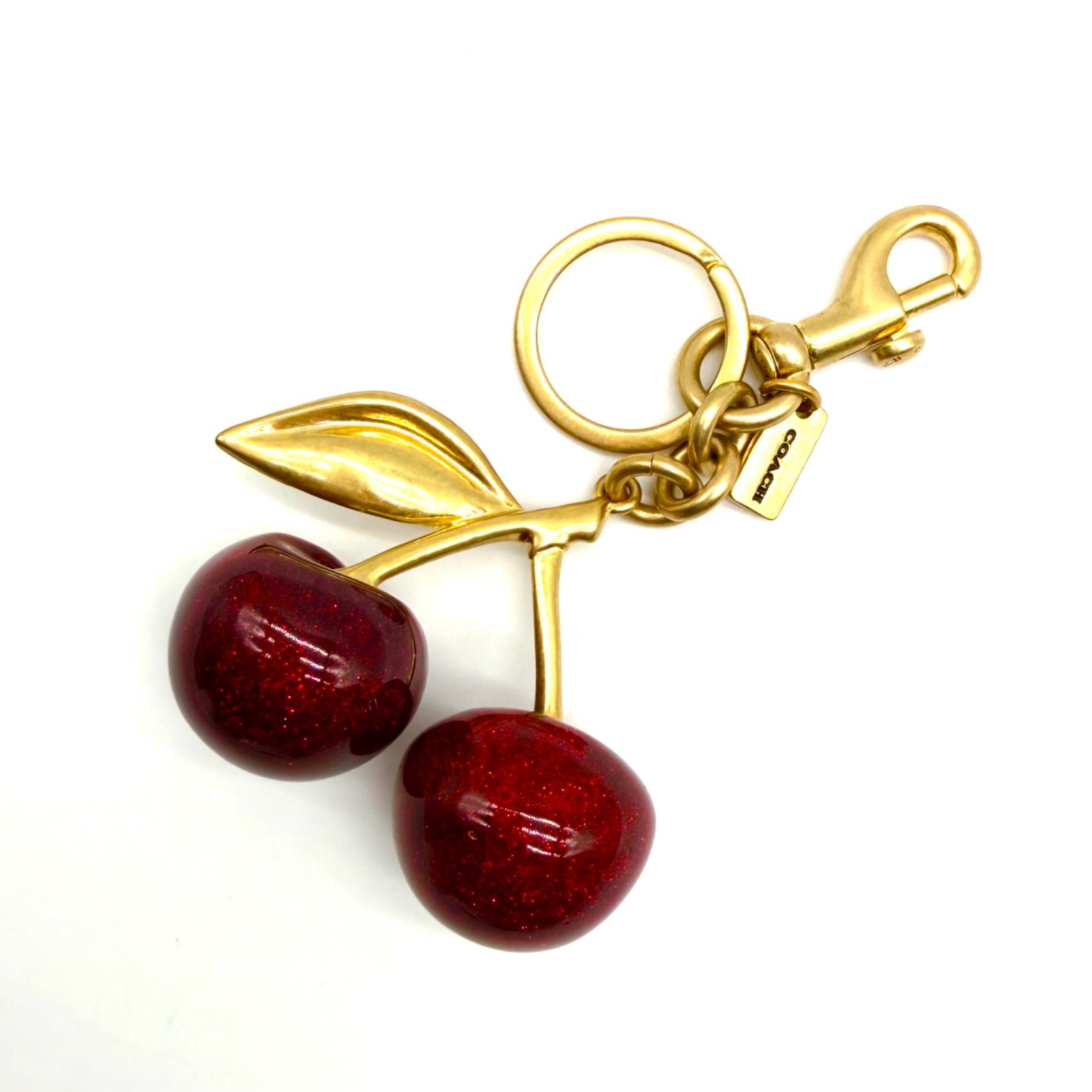 良品✨】COACH y2k bag charm cherry gold key ring コーチ バッグ