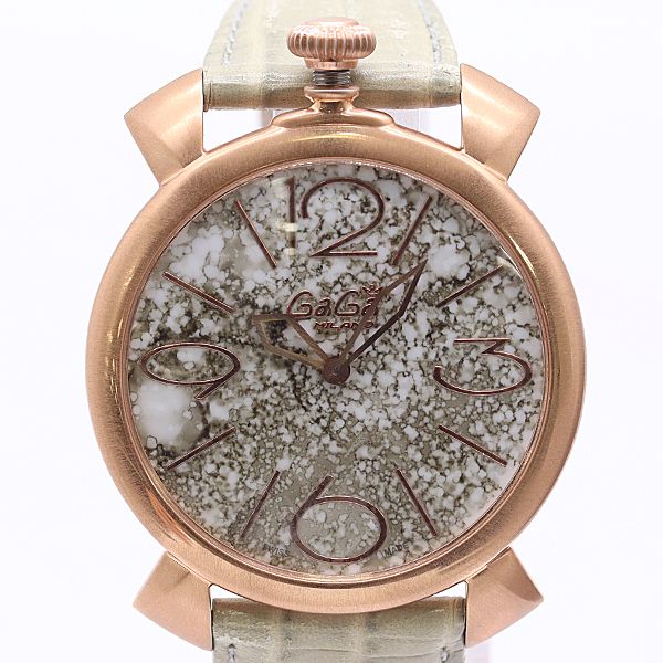 新品同様 保/箱付 稼働 ガガミラノ マヌアーレシン 46mm 5091 841 QZ