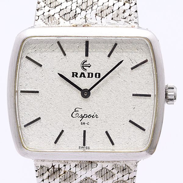良品 保/箱付 稼働 ラドー Espoir SR-C N0664096 手巻き シルバー文字盤 メンズ腕時計 2000000 NSK MST ABC22151