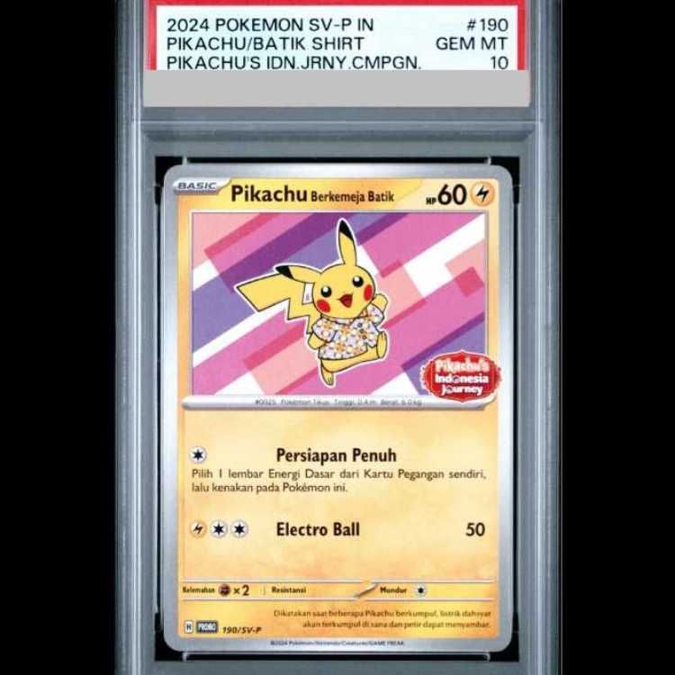 PSA10】 バティックシャツのピカチュウ 《インドネシア語/ピカチュウ柄