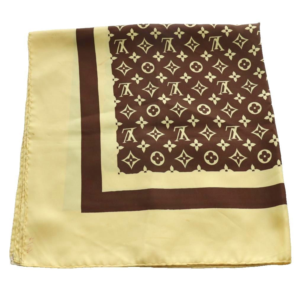 ルイヴィトン LOUIS VUITTON モノグラム シルクスカーフ 黄色 イエロー