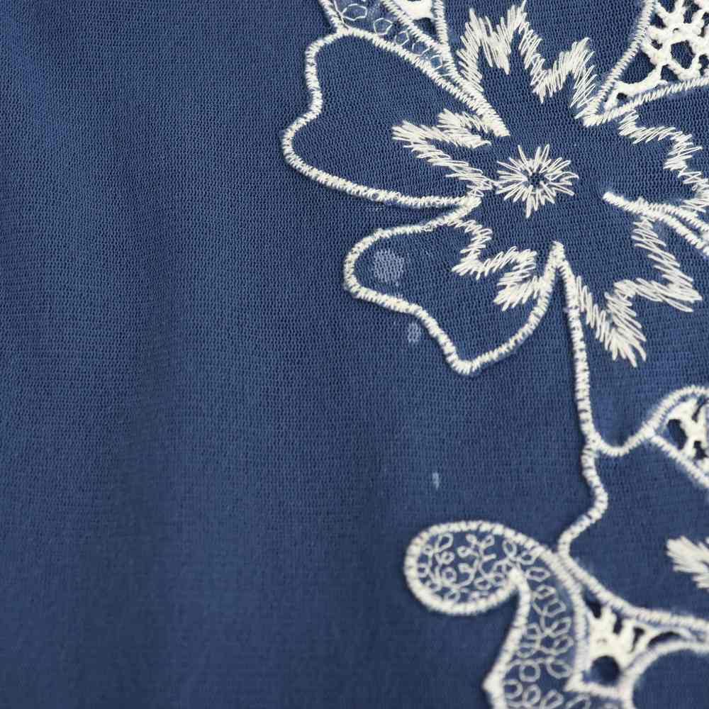 ヴィヴィアンタム パワーネット 刺繍 ノースリーブ カットソー シアー 1 黒 VIVIENNE TAM - ヴィヴィアンタム 花柄刺繍 パワーネット ノースリーブ