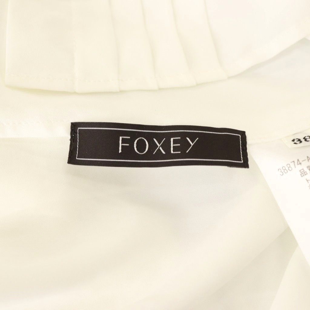 フォクシー FOXEY ノースリーブブラウス 前開き ピンタック ボウタイ