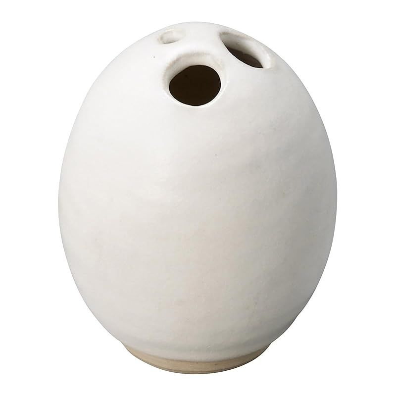 【新品】 丸伊製陶 信楽焼 へちもん 花瓶 陶器 フラワーベース ミニ 約8cm 花たまご 白 日本製 MR-M209 1