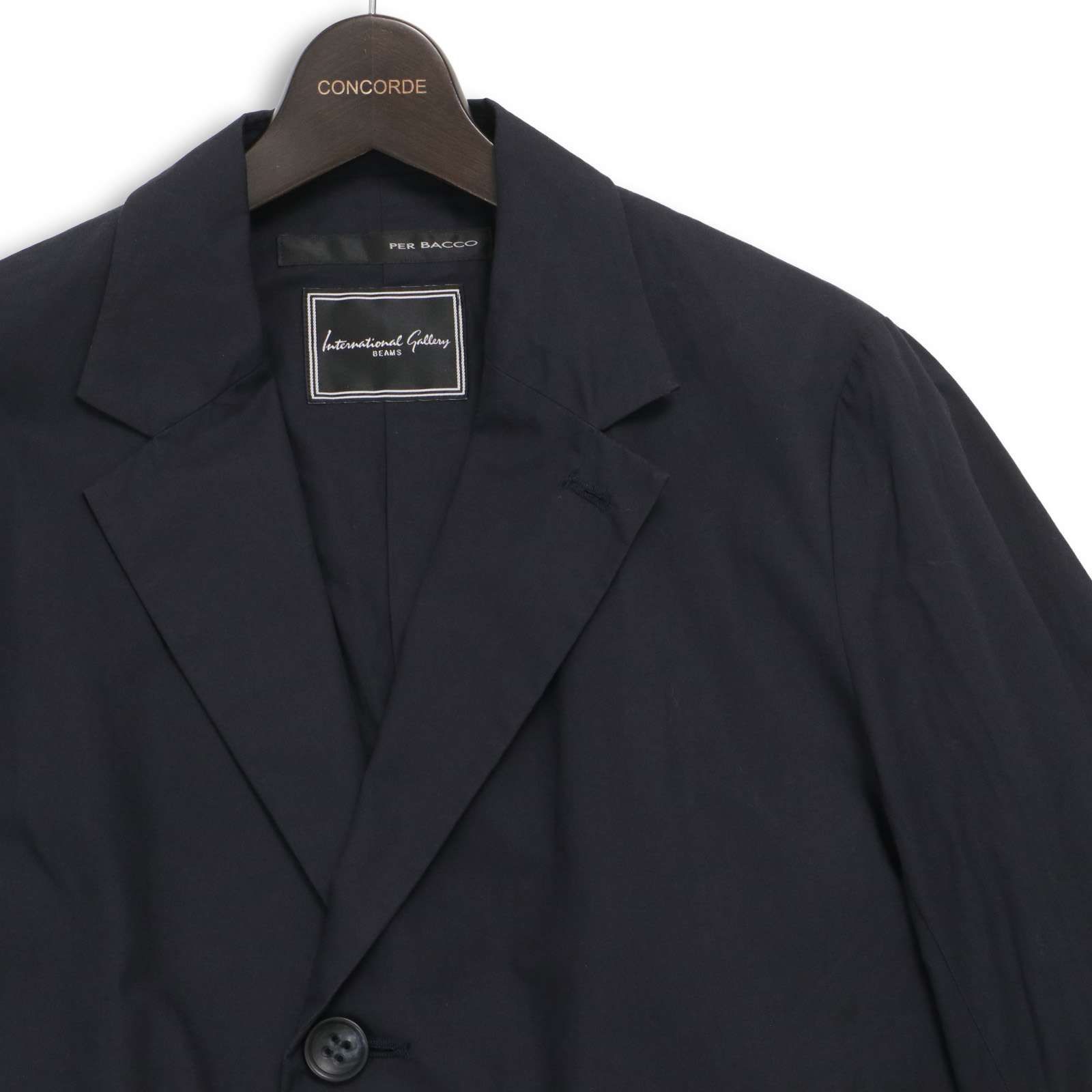 International Gallery BEAMS × PER BACCO ビームス ペルバッコ 通年★ コットン チェスター コート Sz.46 メンズ ネイビー International Gallery BEAMS × PER BACCO ビームス ペルバッコ 通年