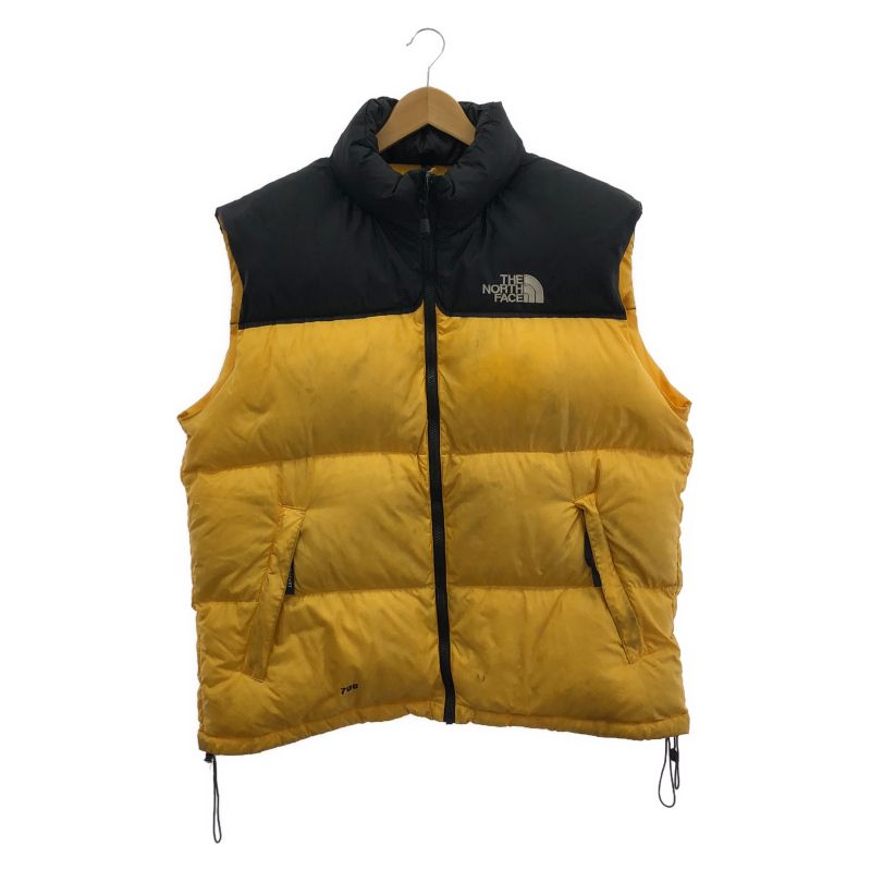 【中古】オールド THE NORTH FACE 700フィルパワー ヌプシベスト サイズXL 黄/黒 汚れあり[91][240091408370] 中古】オールド THE NORTH FACE 700フィルパワー ヌプシベスト サイズ