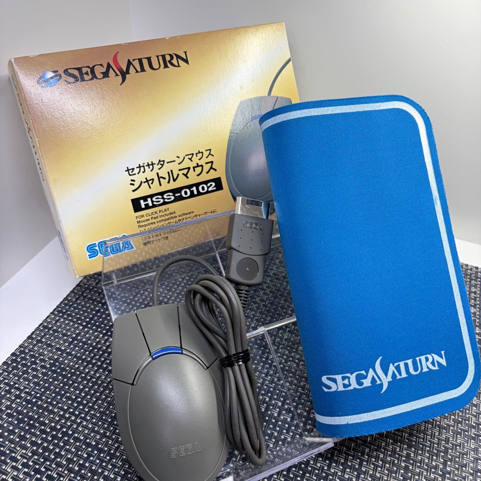 セガサターン シャトルマウス マウスパッド 化粧箱付き b