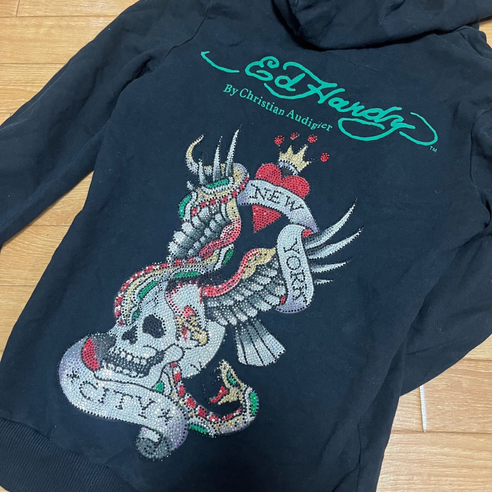 Ed Hardy エドハーディー Christian Audigier ブラック フル ジップ