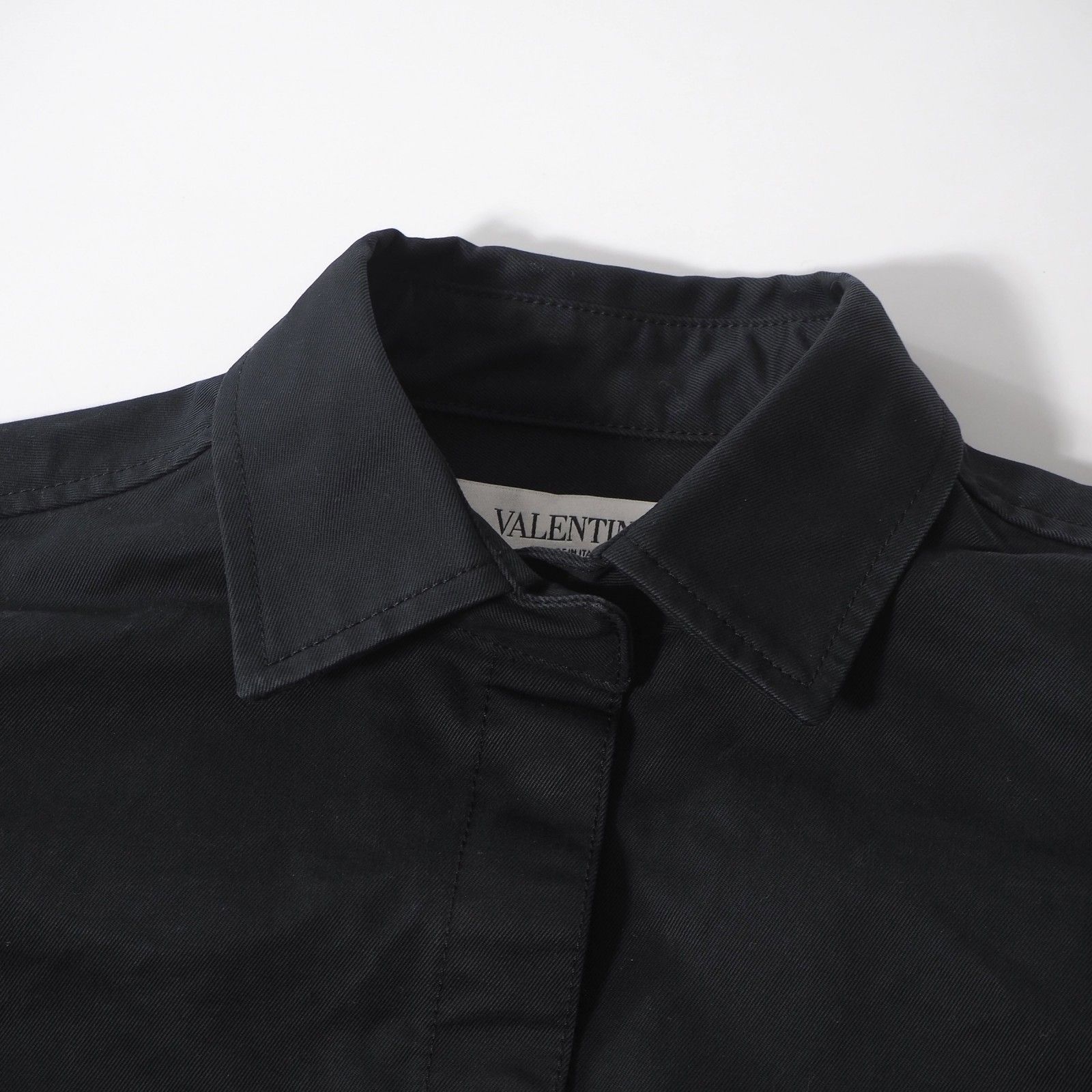 △ヴァレンティノ VALENTINO 変形 長袖 シャツ 40 ブラック レディース 