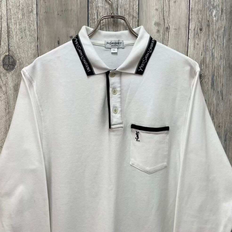 Yves Saint Laurent イヴサンローラン ポロシャツ S 白90s 90s yves saint laurent rogo polo shirt dead sto