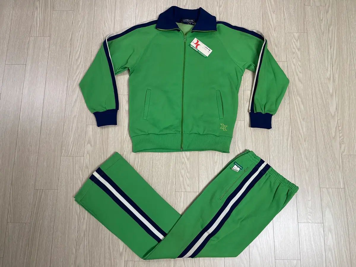 ヒットユニオン 80s オールド トラックジャージ セットアップ グリーン