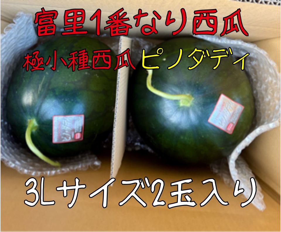 西瓜2玉3L-4L 富里産ピノダディ3L 2玉予約販売 - メルカリ