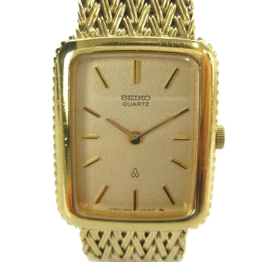 スクエア セイコークォーツ SEIKO クォーツ 6020-5430 14K 稼働 メンズ