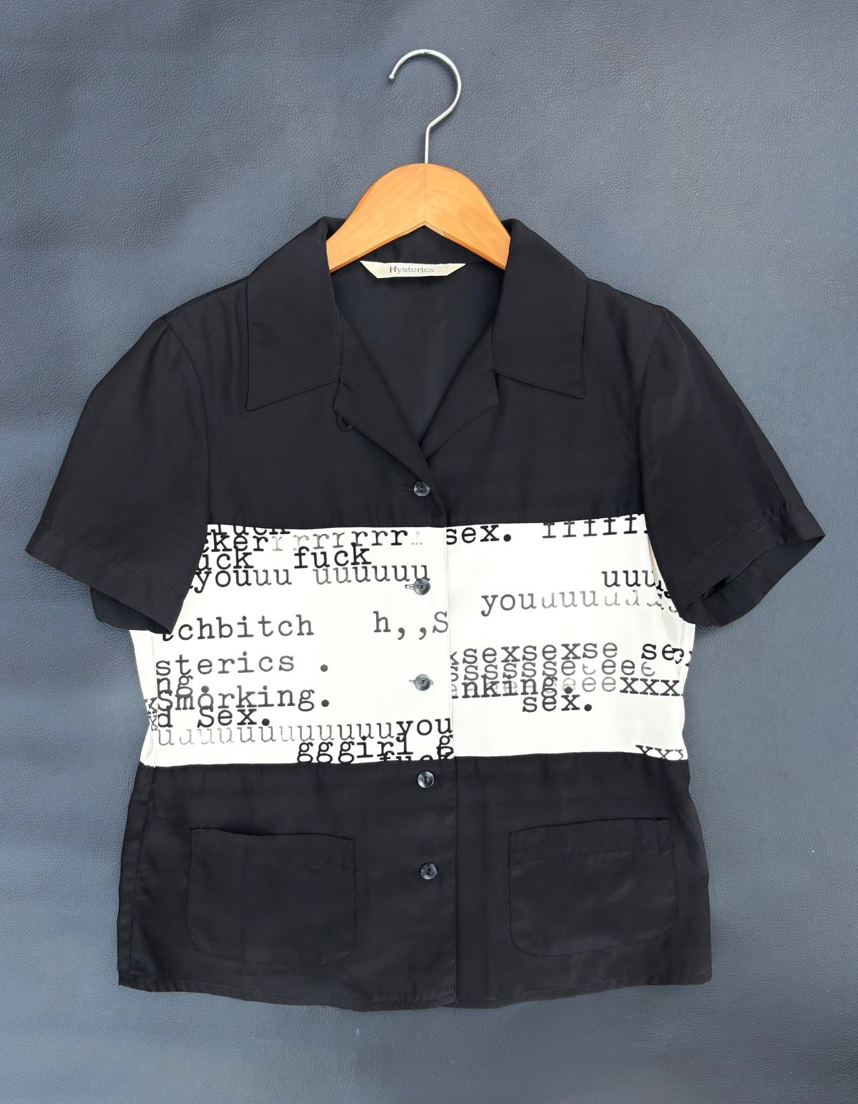 90s - 00s HYSTERIC GLAMOUR ヒステリックグラマー ヒステリックス Hysterics オープンカラー 半袖 シャツ 切替 デザイン ショート丈