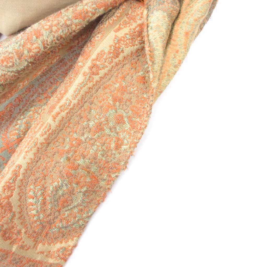 エトロ ETRO ストール シルク混 ペイズリー柄 ベージュ系 /UO □GY62
