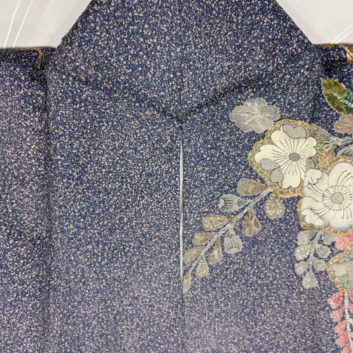 振袖 身丈162.5cm 裄丈66cm M 袷 辻が花 金彩 銀通し 青紫 正絹 逸品